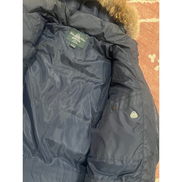 Brooks Brothers Men's Down Parka with detachable Fur-lined Hood Navy Blue L - Picture 8 of 8
